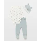 Jirafas en algodón: conjunto de bebé verde Cotton Juice