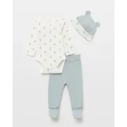 Jirafas en algodón: conjunto de bebé verde Cotton Juice