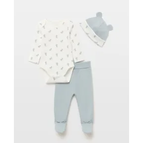 Jirafas en algodón: conjunto de bebé verde Cotton Juice