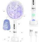 Raqueta Electrica Antimosquitos 2 en 1, USB-C Recargable