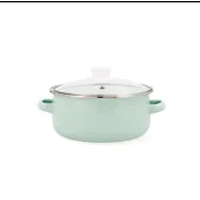Cacerola Verde Esmaltada 20CM, Apta Inducción y Lavavajillas