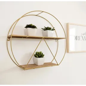 Estante de Paulownia y Acero 50x12cm en Madera