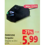 Cargador Parkside X20 para baterías - Factori Discont Madrid