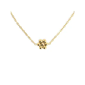 Collar Tiny Daisy de Acero con Baño de Oro de 18Kt
