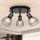 Lámpara Industrial Retro de Techo con 3 Focos LED Ajustables