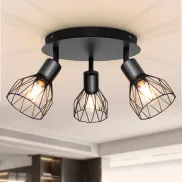 Lámpara Industrial Retro de Techo con 3 Focos LED Ajustables