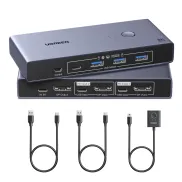 KVM DisplayPort UGREEN 8K 60Hz, 2 Entradas y 1 Salida