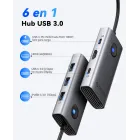 Hub USB C 6 en 1 ORICO con HDMI 4K y 4 Puertos USB 3.0