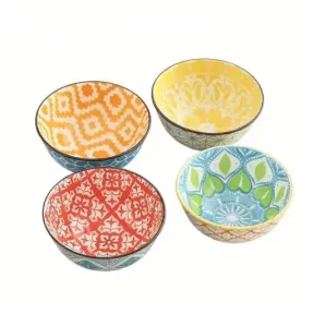 Bowls Bohemianos: Set de 4 Elegantes Recipientes