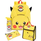 Mochila Pikachu para Niños con Botella y Set de Almuerzo