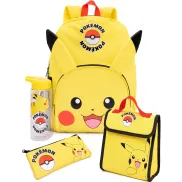 Mochila Pikachu para Niños con Botella y Set de Almuerzo