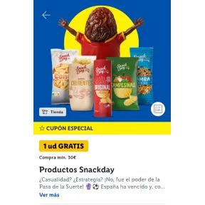 Snackday GRATIS en Lidl: ¡Compra más de 30€ hoy!