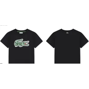 Camiseta Lacoste Puff Negra para Niño.