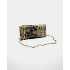 Bolso multiposición animal print marrón claro con cremallera