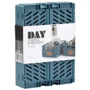 Cajas Plegables Apilables Color Azul - 17x12.5 Multiuso
