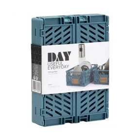 Cajas Plegables Apilables Color Azul - 17x12.5 Multiuso