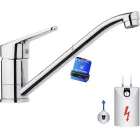 Grifo Giratorio 360° Cromo para Cocina de Baja Presión
