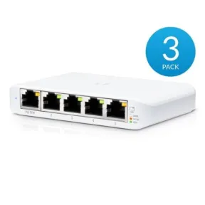 3-Pack Ubiquiti UniFi Flex Mini Switch 5xGigabit PoE