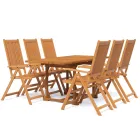 Conjunto de comedor de jardín 7 piezas de madera de acacia