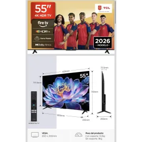 TCL 55 Pulgadas 4K UHD Smart TV con Alexa y Dolby Vision