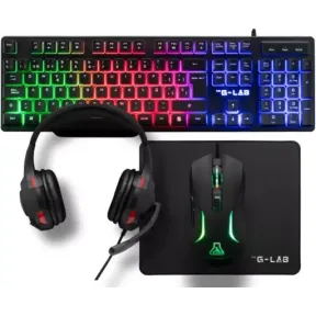 Combo G-Lab: Teclado, Ratón, Auriculares y Alfombrilla