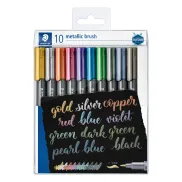 Estuche de 10 rotuladores metálicos punta pincel STAEDTLER