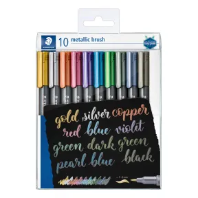 Estuche de 10 rotuladores metálicos punta pincel STAEDTLER
