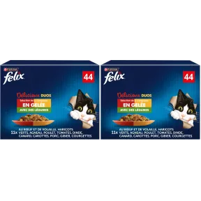 Purina y Felix: Dúo de 88 Sobres Maxi Paquete, 7,48 kg