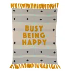 Manta de Jacquard Blanca con Flecos - Cama Doble Mr. Wonderful