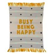 Manta de Jacquard Blanca con Flecos - Cama Doble Mr. Wonderful