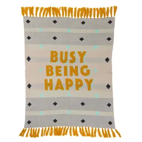 Manta de Jacquard Blanca con Flecos - Cama Doble Mr. Wonderful