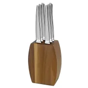 Bloque de Acacia con 6 Cuchillos para Carne Lou Laguiole