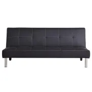 Sofá Cama Negro Clic Clac en Polipiel - 180x93x77 cm