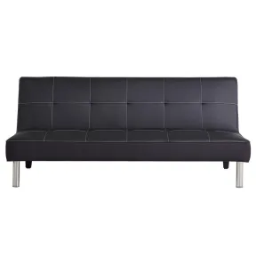 Sofá Cama Negro Clic Clac en Polipiel - 180x93x77 cm
