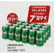Cerveza Skol: 24 latas por 7,89€ en Masymas