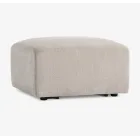 Sofá chaise longue SKEJBY en tela beige con puff