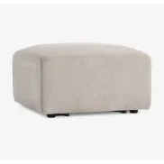 Sofá chaise longue SKEJBY en tela beige con puff