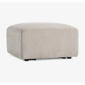 Sofá chaise longue SKEJBY en tela beige con puff