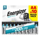 Energizer MAX Plus AA Alcalinas 10 Pzas - Duran 200% Más