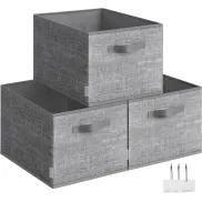 Cajas de almacenaje plegables SONGMICS | Gris Espadaña | 29 L