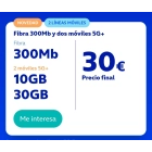 Tarifa O2: 300Mb de fibra y 2 líneas móviles compartidas