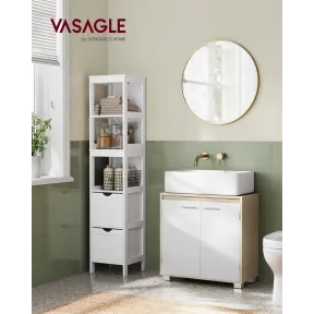 Mueble de Baño Bajo Lavabo con 2 Compartimentos y Pies