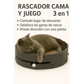 Rascador para Gatos en Cartón Resistente y Duradero (Gris)