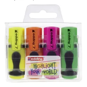 Juego de 4 rotuladores fluorescentes neón - punta biselada