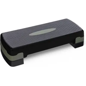 Escalón Ajustable Aeróbico para Ejercicios en Casa - Negro/Gris