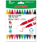 Set de 12 rotuladores Alpino de doble punta de colores
