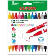 Set de 12 rotuladores Alpino de doble punta de colores