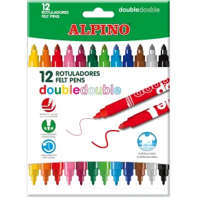 Set de 12 rotuladores Alpino de doble punta de colores