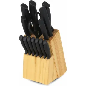 Juego de cuchillos de cocina de 14 piezas con bloque madera