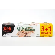 Atún claro DIDI en aceite de oliva, Pack 3+1 4x70g